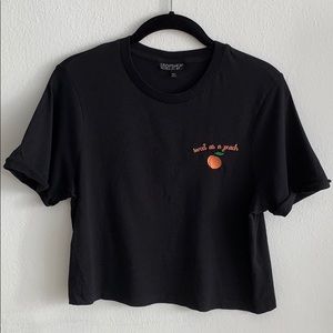 Topshop Sweet as a Peach Black T-Shirt